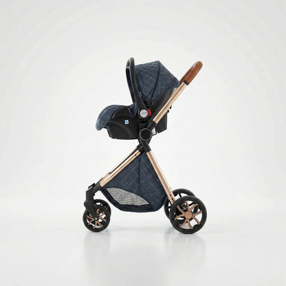 Strolla Prestige - Poussette 3 en 1 Luxe avec finitions similicuir