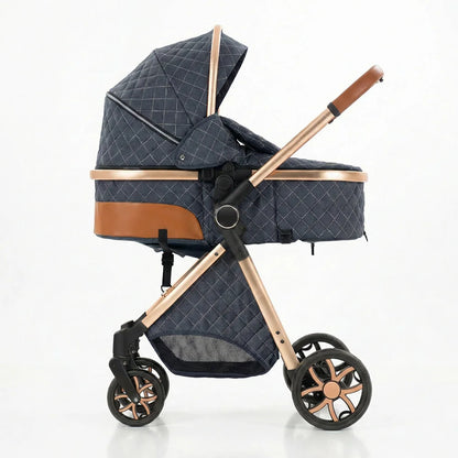 Strolla Prestige - Poussette 3 en 1 Luxe avec finitions similicuir