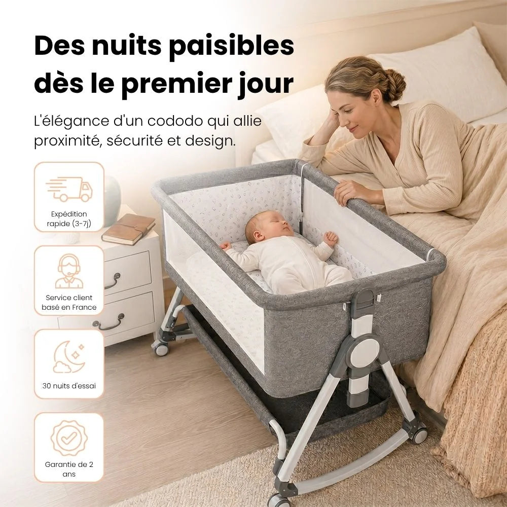 Cododo Initial – Lit Cododo Évolutif avec Roulettes 360°