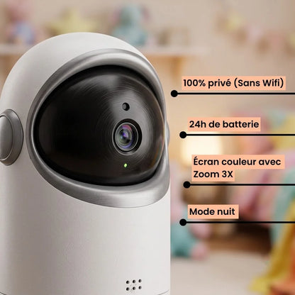 Babyphone Vidéo Sans WiFi – Écran Autonome 24h et Zoom Sécurité