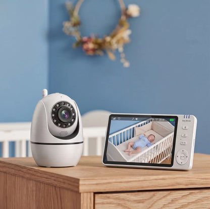 Babyphone Vidéo Grand Écran 5" – Suivi Température Sans WiFi