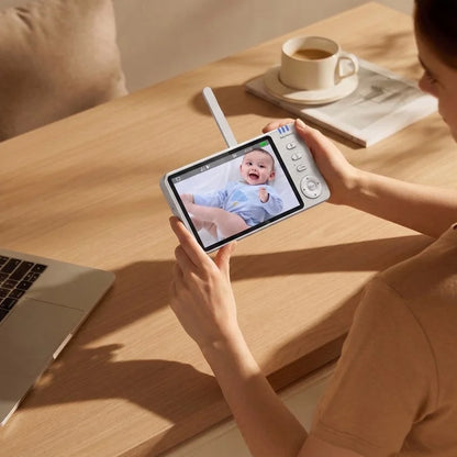Babyphone Vidéo Grand Écran 5" – Suivi Température Sans WiFi