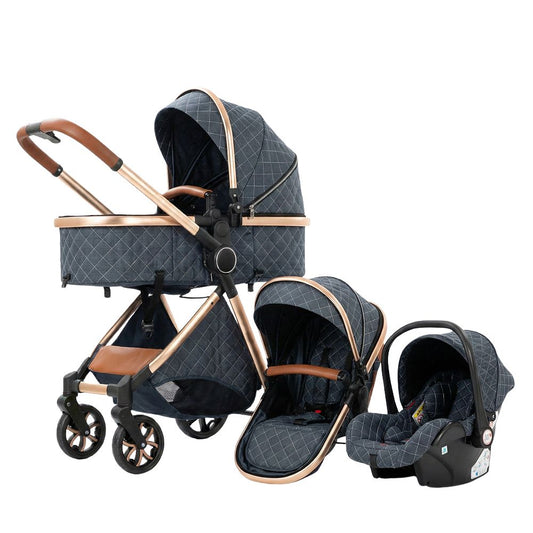 Strolla Prestige - Poussette 3 en 1 Luxe avec finitions similicuir