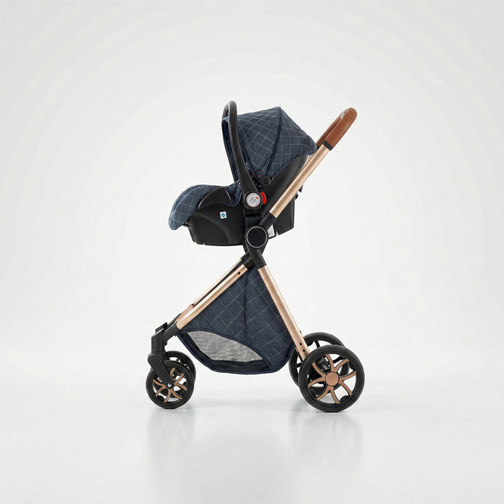 Strolla Prestige - Poussette 3 en 1 Luxe avec finitions similicuir