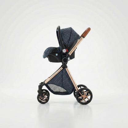 Strolla Prestige - Poussette 3 en 1 Luxe avec finitions similicuir