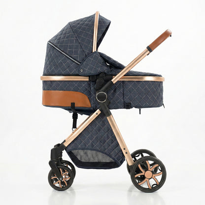 Strolla Prestige - Poussette 3 en 1 Luxe avec finitions similicuir