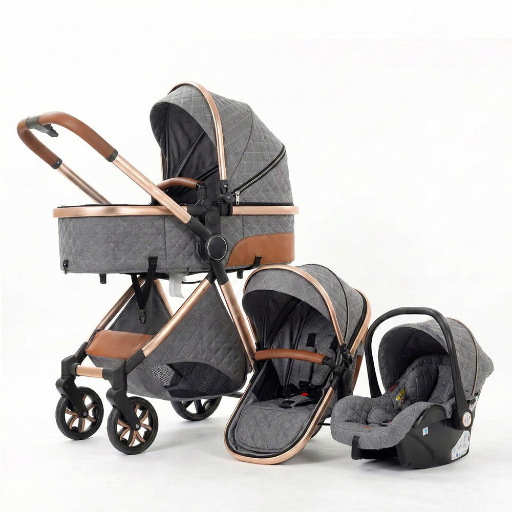 Poussette Bébé Trio 3 en 1 - Poussette, Landau et Siège Auto - Strolla