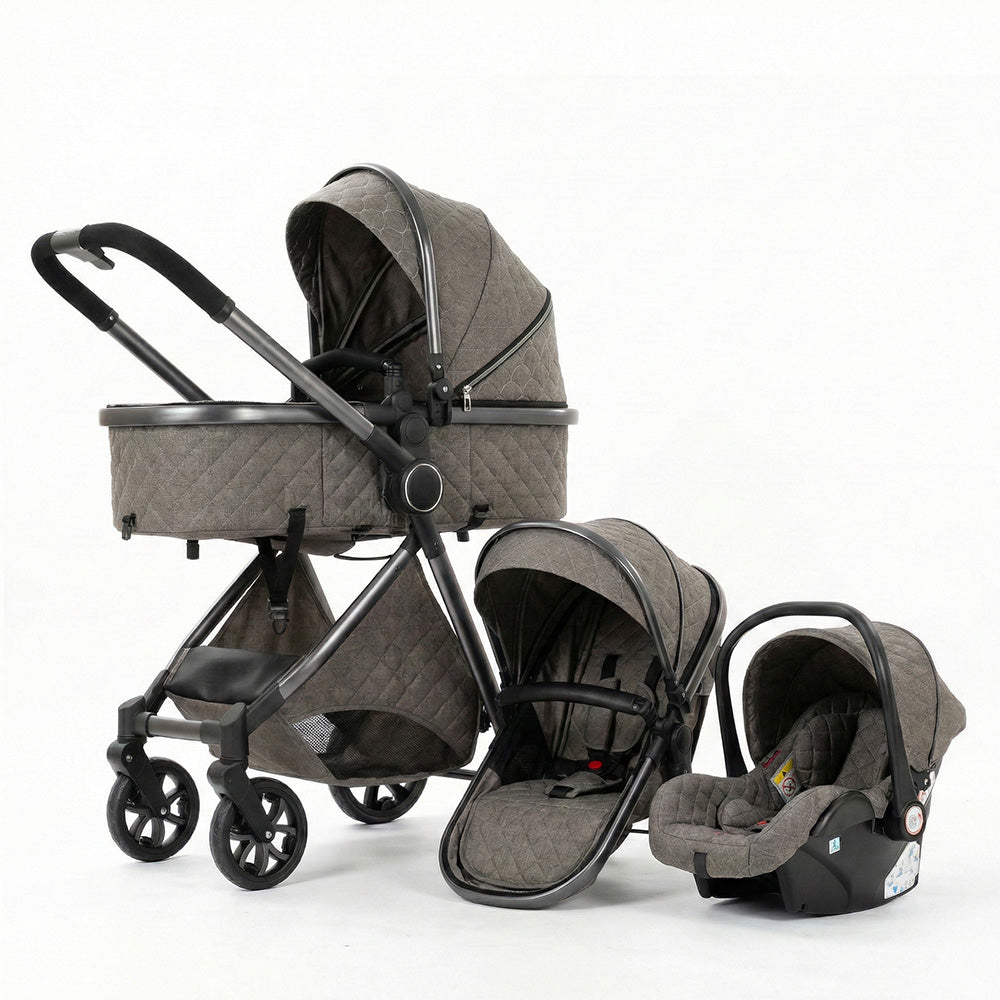 Poussette Bébé Trio 3 en 1 - Poussette, Landau et Siège Auto - Strolla