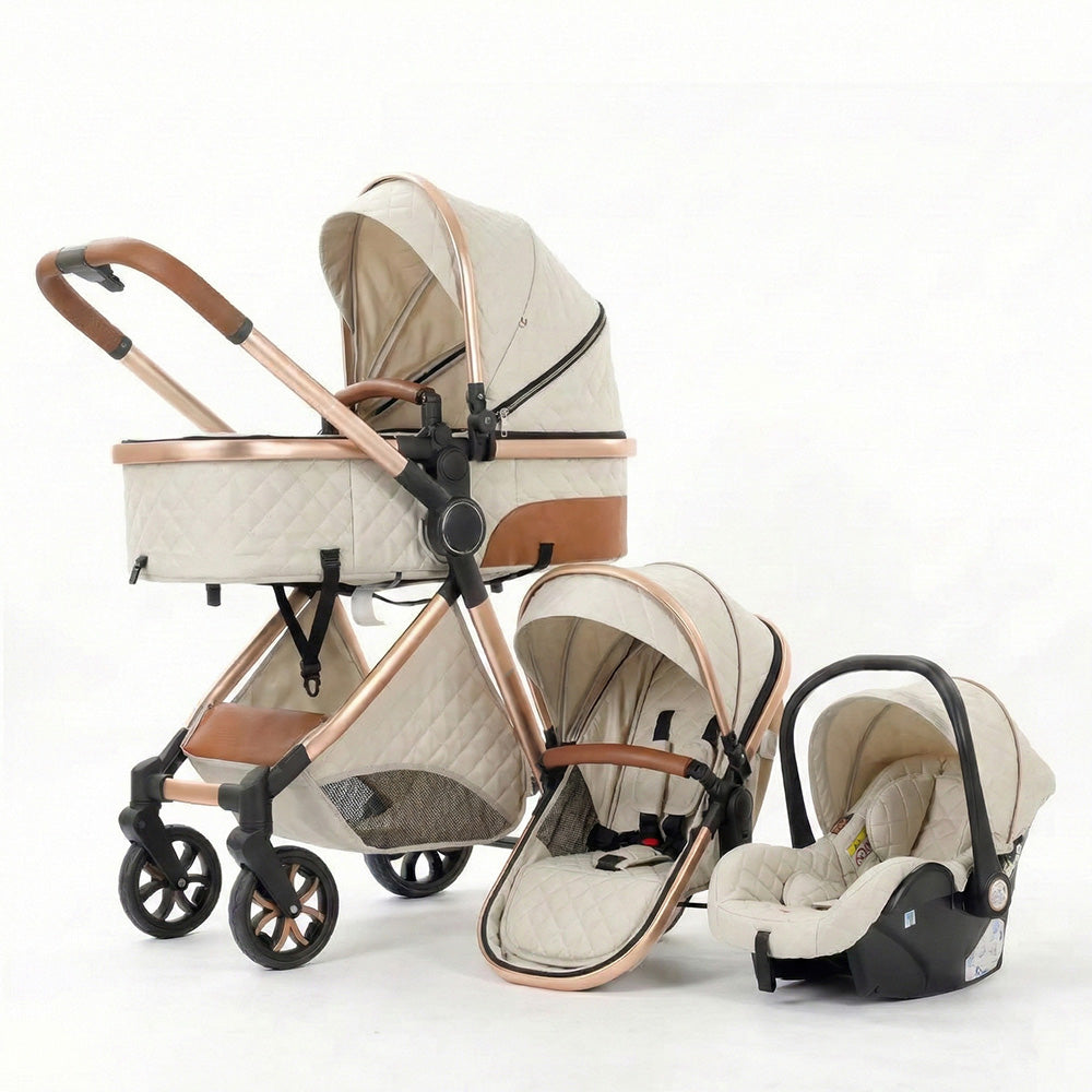 Poussette Bébé Trio 3 en 1 - Poussette, Landau et Siège Auto - Strolla