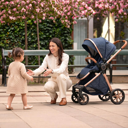 Strolla Prestige - Poussette 3 en 1 Luxe avec finitions similicuir